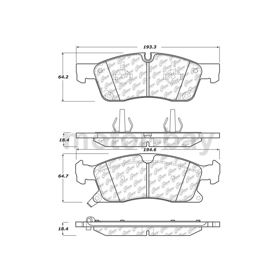 Pastillas de freno delanteras y traseras para Mercedes-Benz ML350 2015 2014 2013 2012 Centric Foto 2 de 4