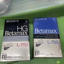 SONY  Scotch BETAMAX L-750 - LOT OF 2 New Factory Sealed Blank Tapes Beta