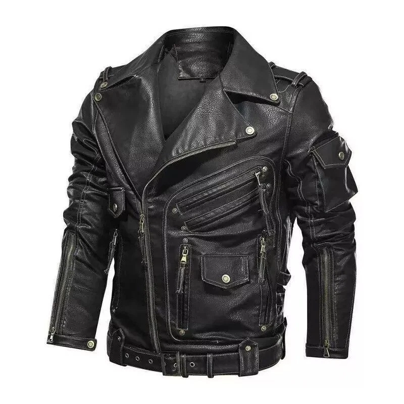 Vintage Men’s Black Distressed Leather Bomber Jacket Cafe Racer Padded Fit