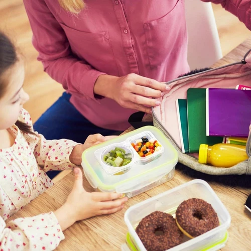 20 Stück Snackbehälter mit Deckel, Auslaufsichere Tauchbehälter mit 2 Fächern - Bild 3 von 7