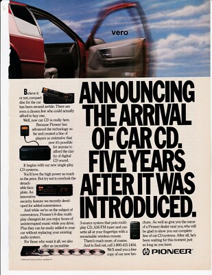ad print PIONEER car auto CD introduction magazine page clipping advert ...