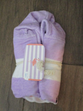 POTTERY BARN BABY FLAMINGO PURPLE STRIPE HOODED BEACH TOWEL WRAP NEW