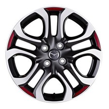 Original Mazda 2 DJ1 2015- Design 154 Alufelge rot Aufklebersatz - DA6C-V3-030