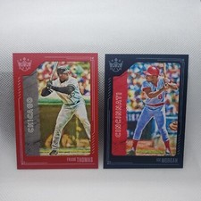 2021 Diamond Kings Frank Thomas Red Frame Parallel #28 and Joe Morgan Blue Frame