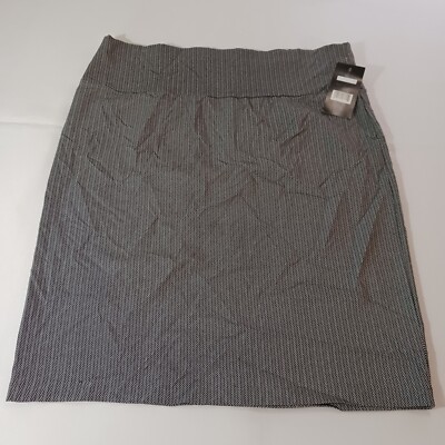 Ashley Blue SKTX Women's 2X Black & White A-Line Pull-On Elastic Waist Skirt