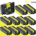 Compatible for Brother P-Touch Label Maker Tze 651 Tape Cartridges Yellow 100Pcs