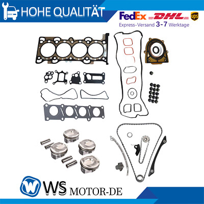 Gasket Set Piston Kit Timing Chain Kit For 12-18 Land Rover 2.0 204PT AJ200