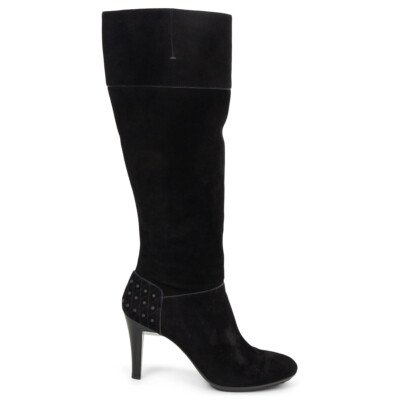 ON  64379 auth TOD'S black suede Knee High Boots Shoes 39.5 | eBay