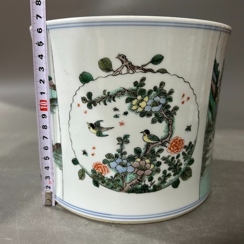 M Beautiful Chinese Qing dynasty famille rose wucai porcelain Brush Pot - Picture 8 of 9