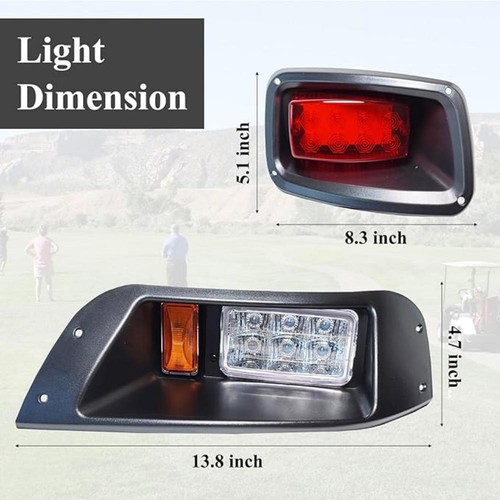 FOR E-Z-GO TXT Golf Cart LED Street Legal Head &Tail Light Kit 1996-2013 G&E - Picture 3 of 12