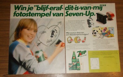 Seltene Werbung 7UP Seven-Up Limonade Fotostempel Promo Kronkorken #2 7 Up 1982