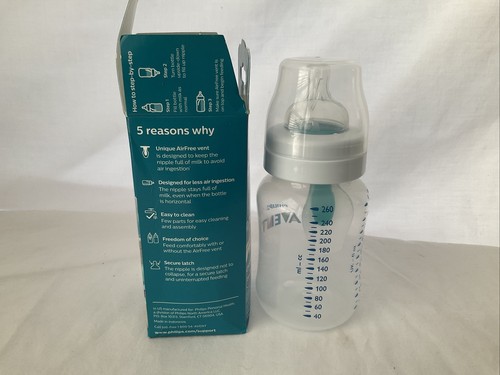 Philips Avent Anti-Colic Baby Bottle with AirFree Vent 9 oz 1Pk Clear 260 Ml - Picture 2 of 5