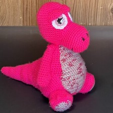 Crochet Dinosaur T Rex Amigurumi Plush Pink Handmade Tyrannosaurus Stuffed 9  