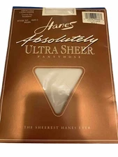 Vtg Hanes Absolutely Ultra Sheer Pantyhose Pearl Style 707 Sz C Control Top NOS