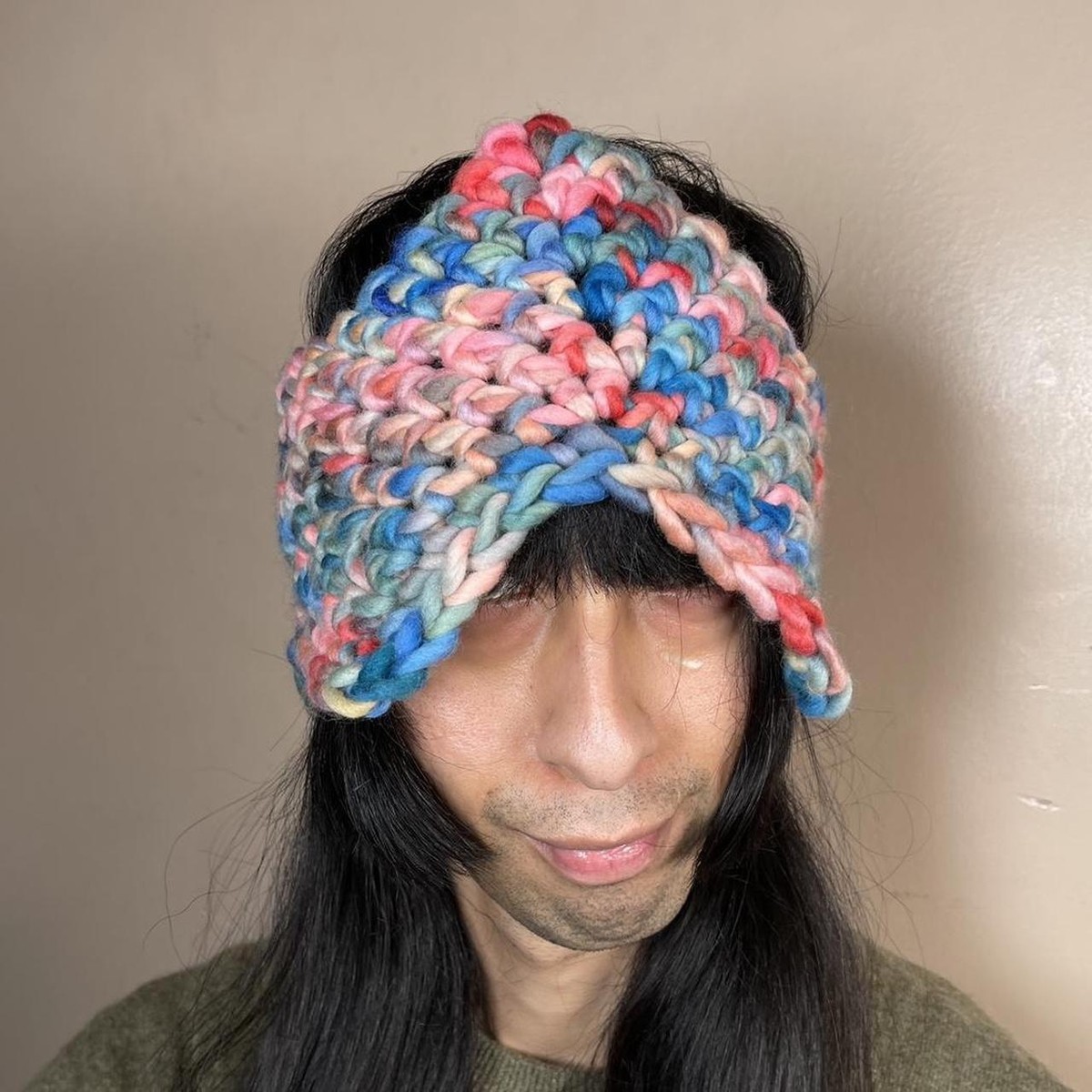 Crown crochet knit headband hair clip rainbow tiara cottage  display picture 3