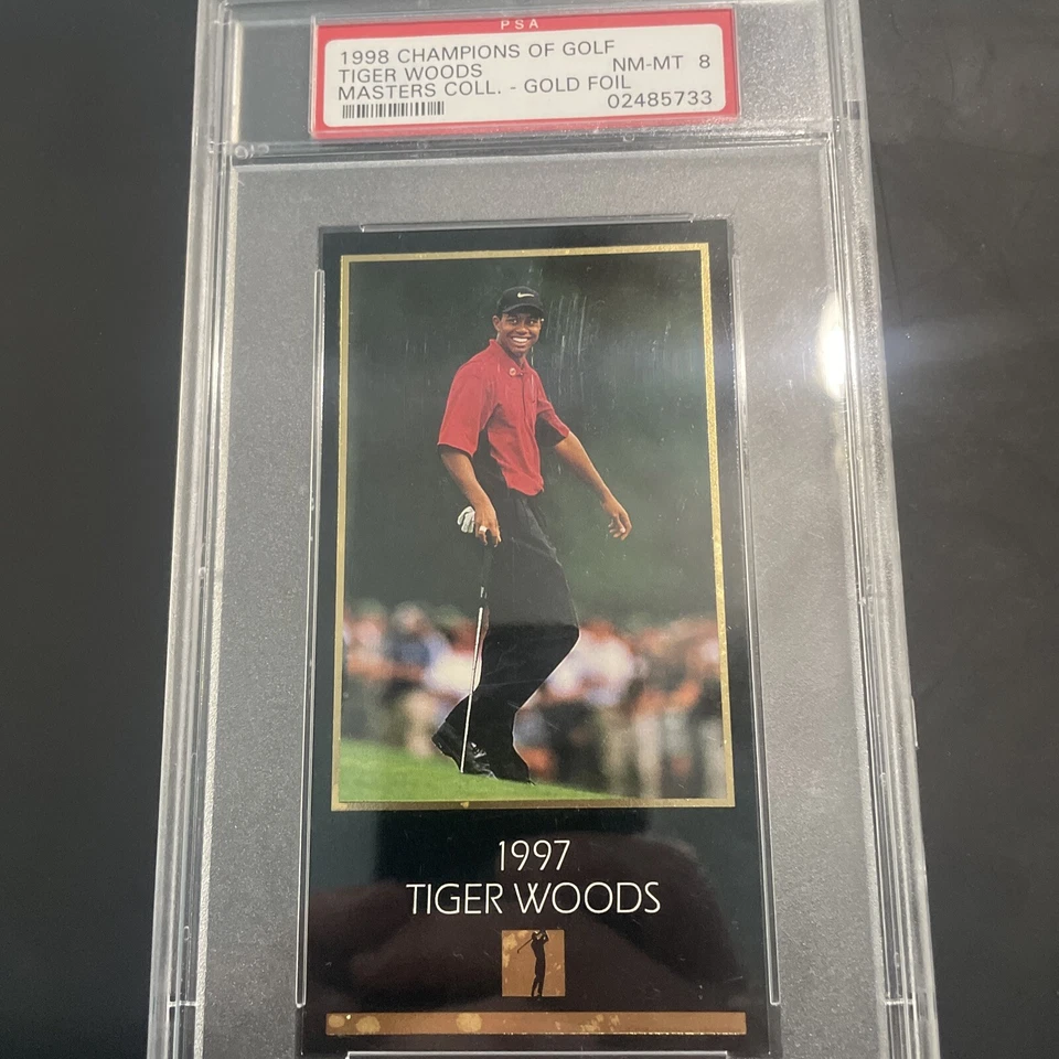1998 Tiger Woods Champions of Golf Masters Collection GOLD FOIL - PSA 8 Nike  - Image 3 of 4