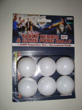 Sports Essentials: Ping Pong Balls ; Table Tennis  40 mm pack of 6 balls 