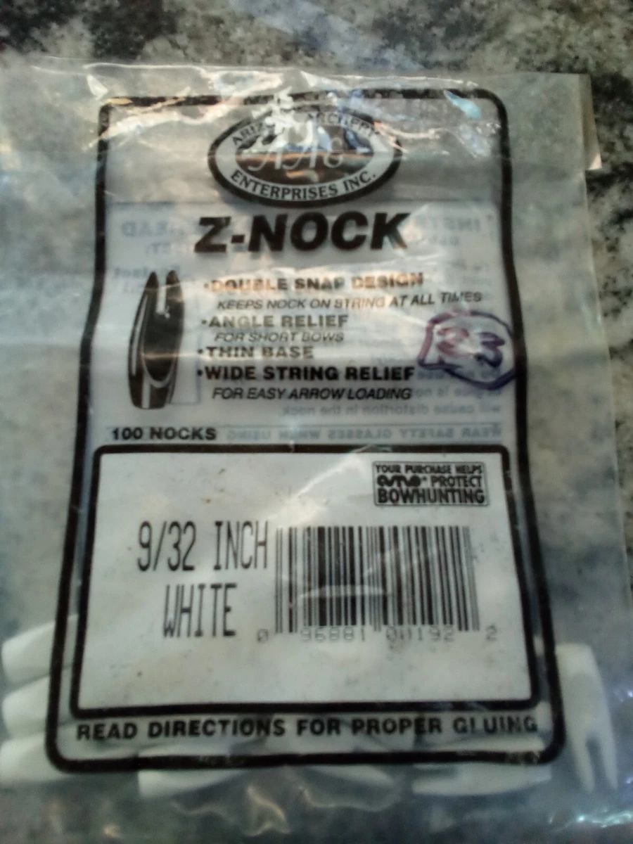 AAE Arizona Archery Enterprises Z Nock - 9/32" White - 23pcs. New