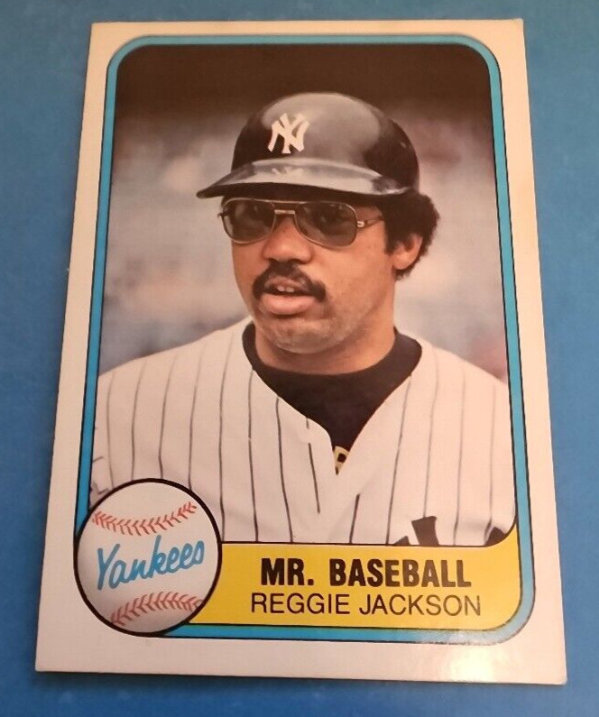 1981 Fleer baseball Reggie Jackson Mr Baseball (HOF) card #650 NM