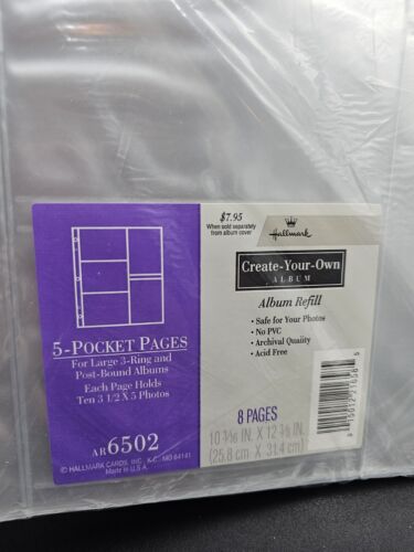 Vintage Hallmark Create Your Own Album 5 Pocket Page Album Refills New Set Of 2 - Picture 2 of 4