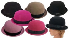 Bowler Dervy Wool Fedora Vintage Roll Up Women Ladies Hat Cap