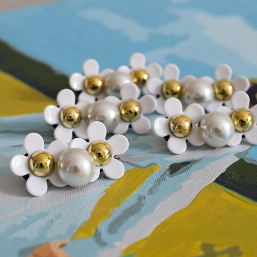 Flower Charms Compatible with Bogg Bag & Simply Southern Totes, Pearl Bits - Picture 3 of 12
