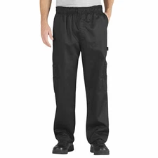 CHEF CODE Chef Cargo Pants with Wide Elastic Waist and Drawstring, Zipper Fly