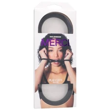 Doc Johnson Merci Play Cuffs Black - Silicone Wrist Restraints BDSM Fetish Play