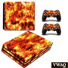 PS4 Pro Decal Flame Skin Sony Playstation 4 Pro Sticker Fire Skin VWAQ-PPGC3