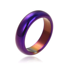 Magnetic Purple Hematite Ring Anxiety Balance Circulation Blood UK