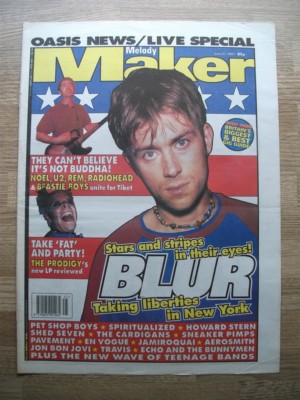 BLUR - MELODY MAKER COVER - 1997 - ORIGINAL ADVERT 16 X 12 - LOOKS GREAT FRAMED