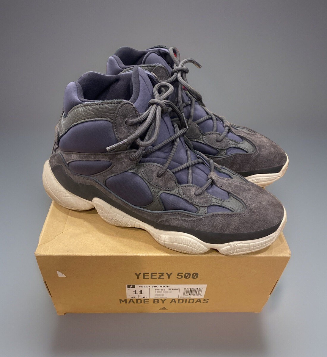 1990) adidas Yeezy 500 High Slate/Slate FW4968 Men's Size 11 US
