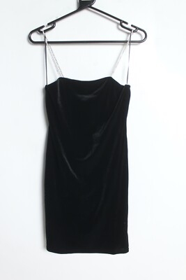 Me Me x Velvet Style Metal strap Slinky Dress - Black - Size 10 (VQ3) NEW