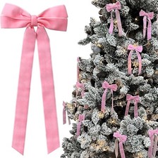 12Pcs Easter Velvet Bows Tree Decorations,5In X 10In Spring Ornaments for Tree H