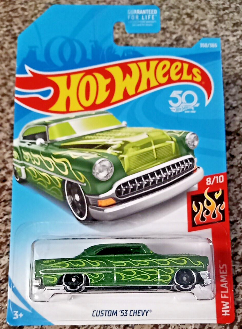 2018 Hot Wheels Custom '53 Chevy #350/365 HW Flames #8/10 GREEN