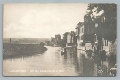 Canal Scene CONSTANTINOPLE Turkey RPPC Antique Istanbul Photo Bosphorus ~1920s