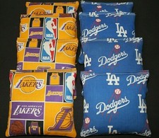 CORNHOLE BEANBAGS LA LAKERS LA DODGERS NBA AND MLB 8 ACA Regulation Bags