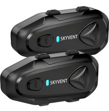 SKYVENT Q4 Motorcycle Bluetooth Communication System Headset One Size, Black