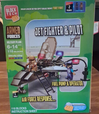 Block Tech Armed Forces Jet Fighter & Pilot Set 118pcs Ages 6-14