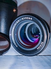 Nikon Nikkor 135mm f/3.5 Telephoto Manual Focus Camera Lens Vintage MINT