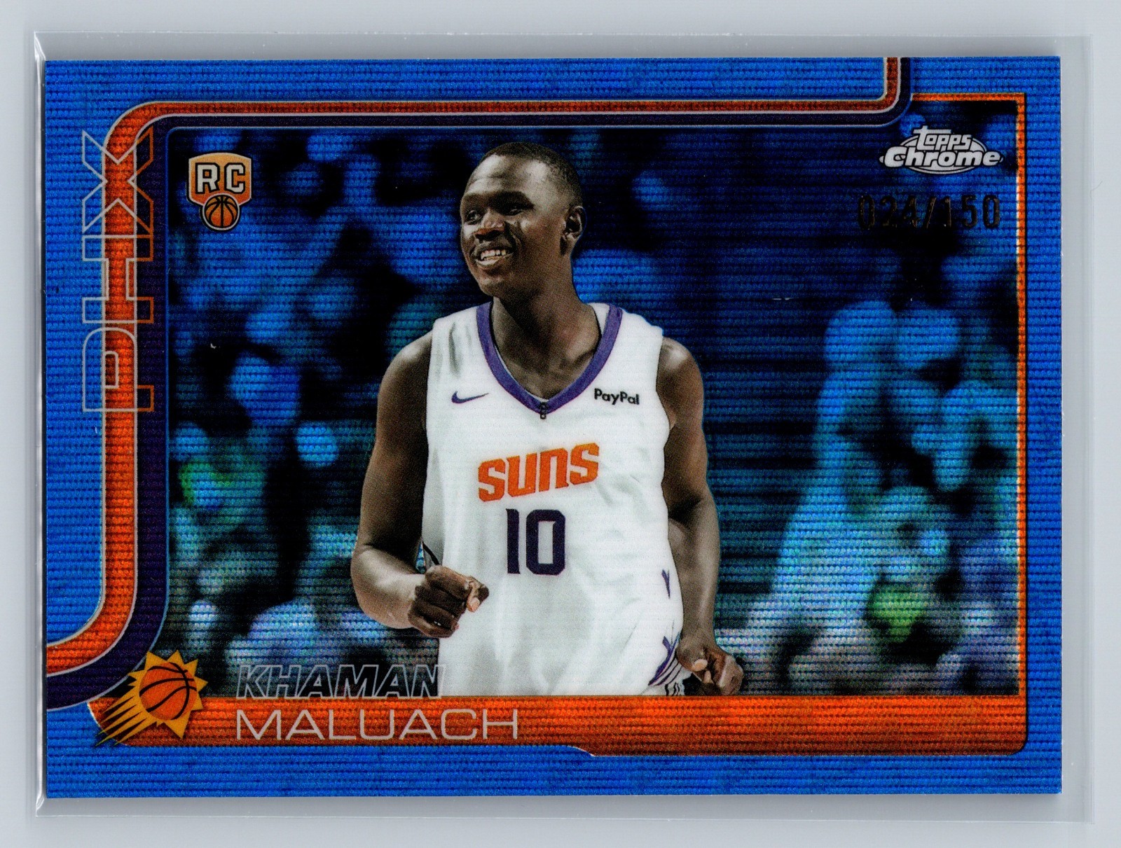 2025-26 Topps Chrome Khaman Maluach Blue Wave Refractor /150 #260