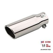 Car Exhaust Tip 2.5 inch Inlet, Universal Car Exhaust Pipe Modification Silver
