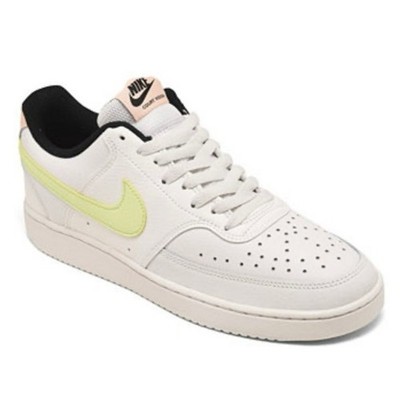 Nike Women's Court Vision Low Casual Sneakers White Lime Pink Size 9.5