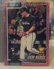 Topps 2024 Series 1 Jakob Marsee Miami Marlins Pink Diamante Foil Rookie #37
