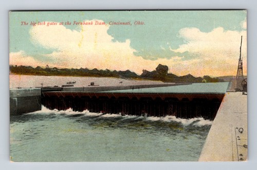 Cincinnati OH-Ohio Big Lock Gate Fernback Dam Vintage Postkarte Standard Post PC