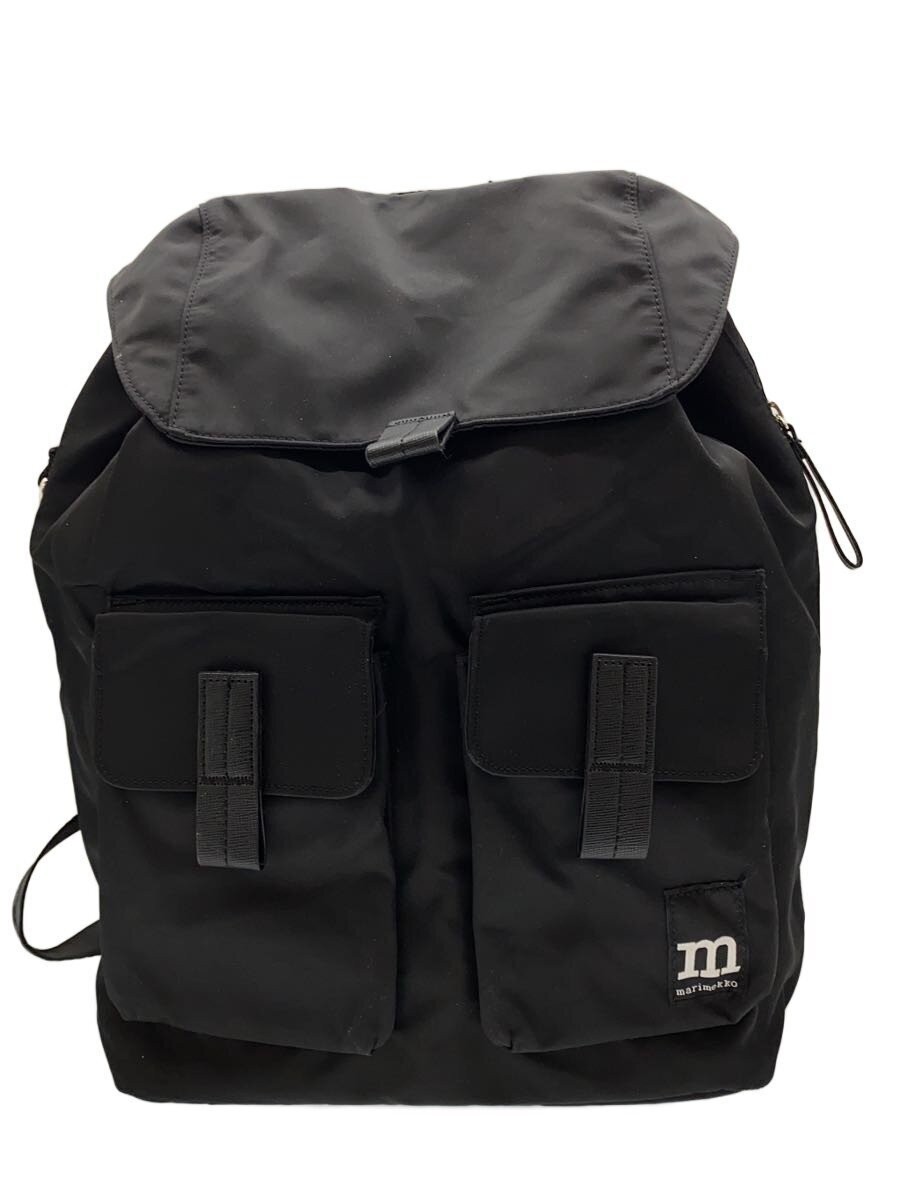 Marimekko Everything Backpack L Solid Black Unikko Strap Rucksack 