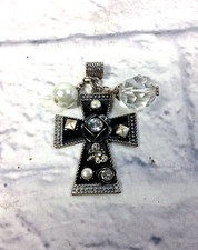 Black Cross Crystal Rockabilly Gothic Style Necklace Pendant Costume Jewelry