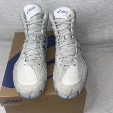 Asics Aggressor 5 Wrestling Shoes White Blue Size 11.5 Rare Vintage