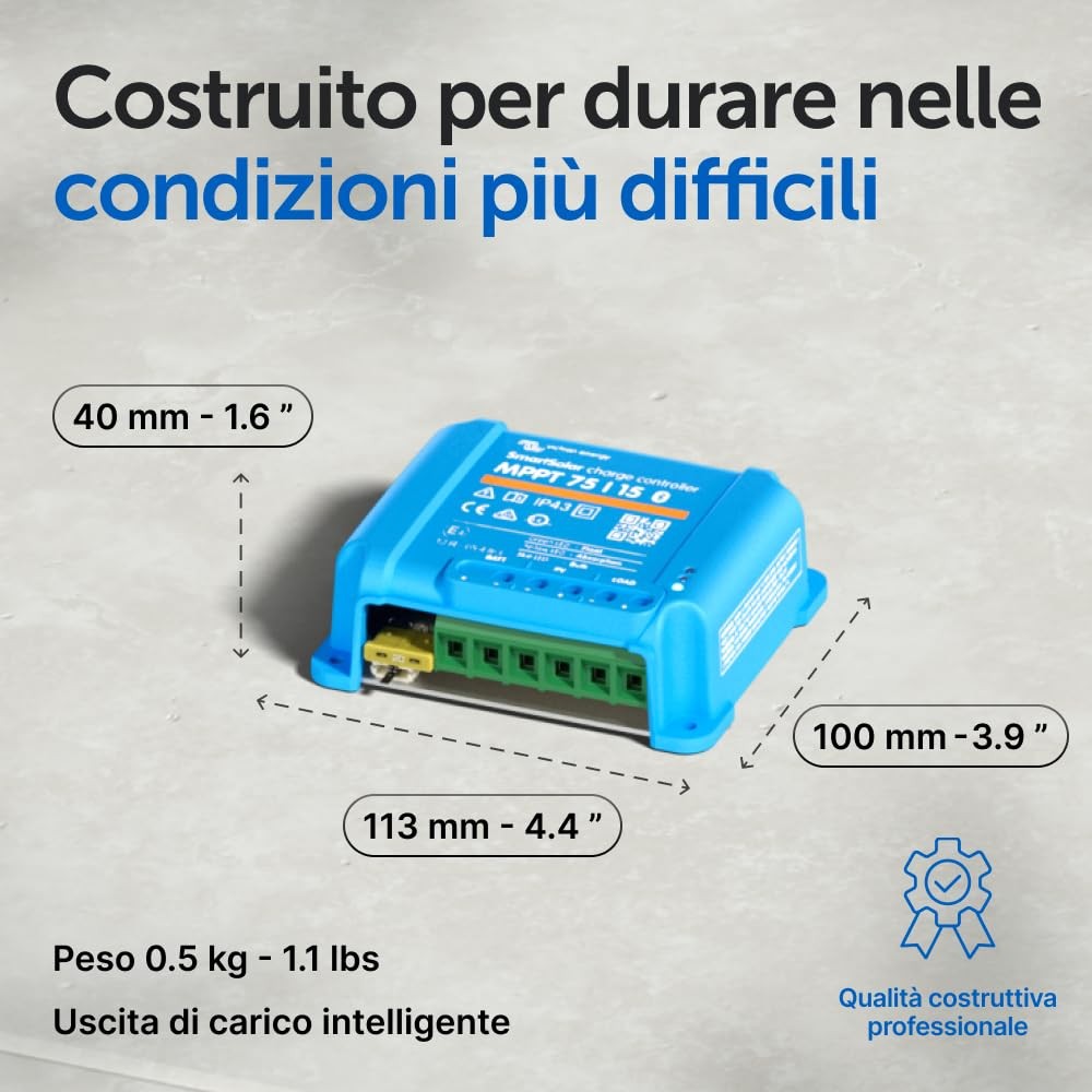 SmartSolar MPPT 75V 15 amp 12/24 Volt Regolatore di Carica Solare (Bluetooth) - 3