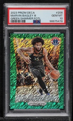 2023-24 Panini Prizm Deca FOTL Green Shimmer 9/12 Marvin Bagley III #208 1fl4